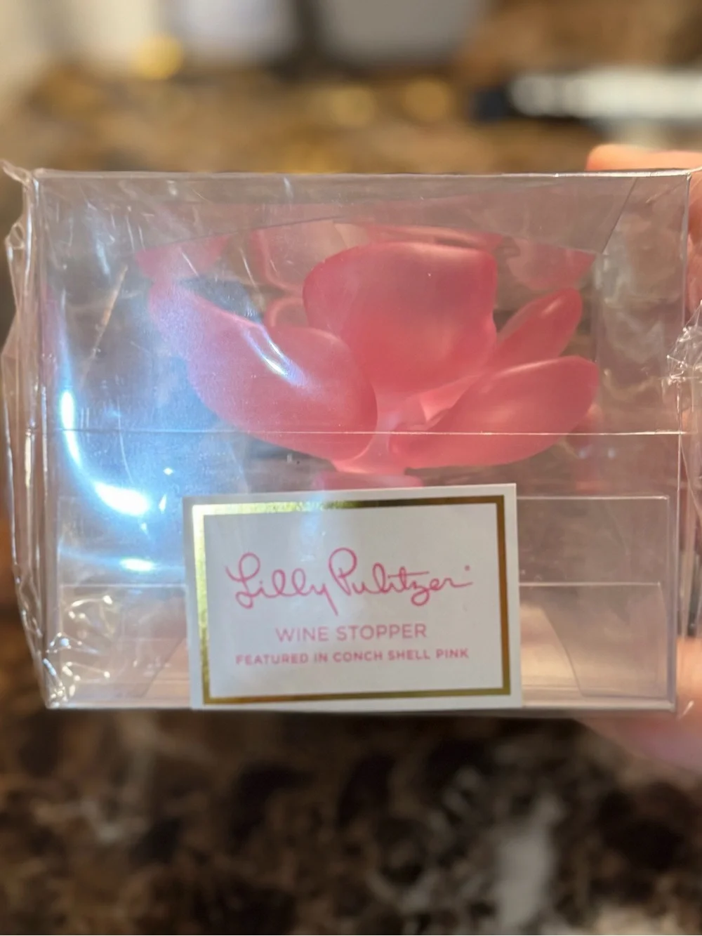 Lilly Pulitzer Flower Wine Stopper… FEATURED IN CONCH SHELL PINK
